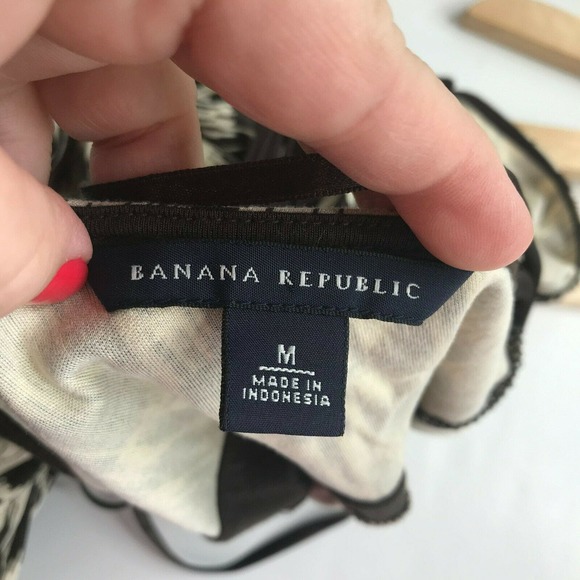 Banana Republic Maxi Dress Womens Medium Animal Print Modal Racerback Woven - Picture 4 of 6